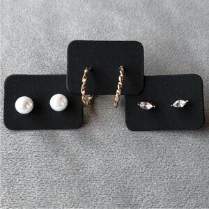 Set of 3 ~ Earrings ~ Regal Stud  Hoops ~ Brand New